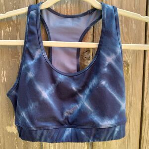 Gap Fit size S women's sports bra navy blue tie dye racerback